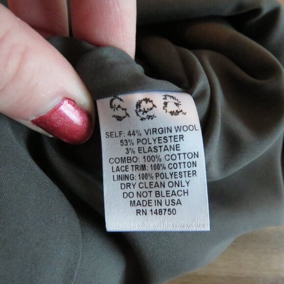 SEA NEW YORK Wool Blend Plaid Dark Academia Shift Dress Officecore - Size US 0 - Picture 16 of 16